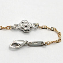 Load image into Gallery viewer, 18k rose &amp; white gold bracelet smooth bright daisy flower, mariner link, Italy.
