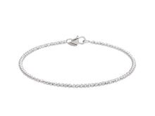 Load image into Gallery viewer, 18K WHITE GOLD BANGLE RIGID BRACELET, DIAMOND CUT WORKED 2mm SPHERES, BALLS.