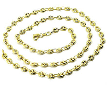 Load image into Gallery viewer, 9K YELLOW GOLD NAUTICAL MARINER CHAIN OVALS 4 MM THICKNESS, 24 INCHES, 60 CM.