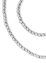Cargar imagen en el visor de la galería, 18k white gold chain finely worked spheres 2 mm diamond cut balls, 18", 45 cm.