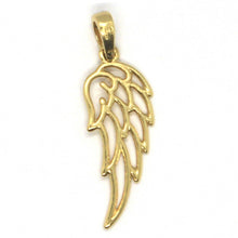 Load image into Gallery viewer, SOLID 18K YELLOW GOLD PENDANT MEDAL, STYLIZED ANGEL WING, WINGS, MADE IN ITALY.