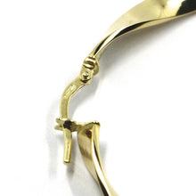 Cargar imagen en el visor de la galería, 18K YELLOW GOLD CIRCLE HOOPS PENDANT EARRINGS, 4.8 cm x 5 mm BRAIDED, TWISTED.