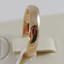 Load image into Gallery viewer, 18K YELLOW GOLD WEDDING BAND UNOAERRE COMFORT RING MARRIAGE 4 MM, MADE IN ITALY.