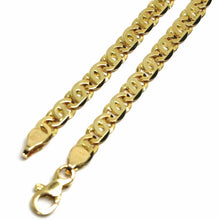 Load image into Gallery viewer, SOLID 18K YELLOW GOLD BRACELET FLAT 5.5 MM TIGER EYE INFINITE LINK, 21 CM, 8.3".