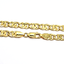 Load image into Gallery viewer, 18K YELLOW GOLD CHAIN TIGER EYE INFINITY FLAT BIG LINKS 6 mm, LENGTH 24", 60cm.