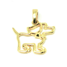 Load image into Gallery viewer, SOLID 18K YELLOW GOLD SMALL 13mm 0.5" DOG PENDANT, CHARMS, MADE IN ITALY.