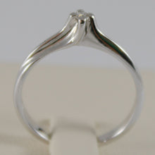 Load image into Gallery viewer, SOLID 18K WHITE GOLD SOLITAIRE WEDDING BAND RING WITH DIAMOND 0.05 MADE IN ITALY.