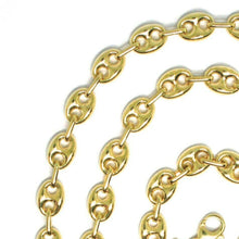 Load image into Gallery viewer, 18k yellow gold mariner chain big ovals 8 mm, 24 inches, anchor rounded puffed necklace.