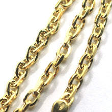 Load image into Gallery viewer, 18K YELLOW GOLD SOLID CHAIN SQUARED CABLE 3.2mm OVAL LINKS, 20" 50cm ITALY MADE.