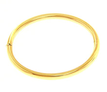 Cargar imagen en el visor de la galería, 18K YELLOW GOLD BRACELET RIGID BANGLE, 5mm OVAL ROUNDED TUBE SMOOTH.