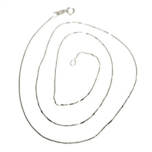Load image into Gallery viewer, 18k white gold chain necklace 0.5 mm mini venetian link 19.70 inc. made in Italy.