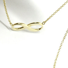 Load image into Gallery viewer, 18K YELLOW GOLD NECKLACE INFINITY INFINITE, ROLO CHAIN, 17.7" MADE IN ITALY.