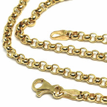 Cargar imagen en el visor de la galería, 18K YELLOW GOLD CHAIN 19.70", DOME ROUND CIRCLE ROLO LINK 3 MM MADE IN ITALY.