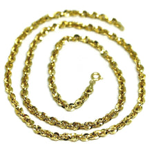Load image into Gallery viewer, 18K YELLOW GOLD ROPE CHAIN, 19.7 INCHES BRAIDED INFINITE FACETED ALTERNATE LINK.
