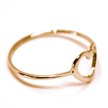 Load image into Gallery viewer, SOLID 18K ROSE GOLD HEART LOVE RING, 10mm DIAMETER FLAT HEART CENTRAL, SMOOTH.