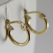 Cargar imagen en el visor de la galería, 18K YELLOW GOLD EARRINGS MINI CIRCLE HOOP 10 MM 0.39 IN DIAMETER MADE IN ITALY.
