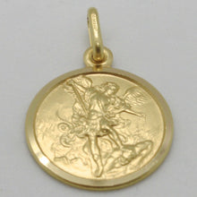 Load image into Gallery viewer, solid 18k yellow gold Saint Michael Archangel 17 mm very detailed medal, pendant.
