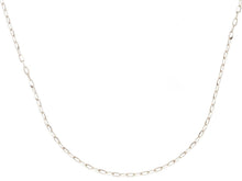 Load image into Gallery viewer, 18K WHITE GOLD CHAIN SMALL SQUARED CABLE 1.2mm OVAL LINKS, 20" 50cm ITALY MADE.