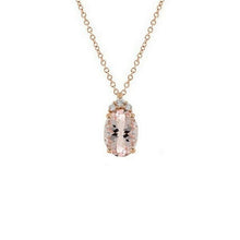 Charger l'image dans la galerie, 18k rose gold orsini necklace with oval morganite 0.94 ct and diamond 0.04 ct.
