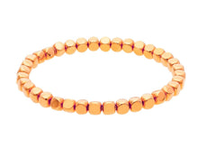 Charger l'image dans la galerie, solid 18k rose gold elastic bracelet, cubes diameter 5 mm 0.2", made in Italy.