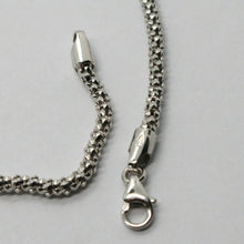 Load image into Gallery viewer, 18k white gold bracelet small basket round tube popcorn link 2.2 mm.