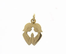 Load image into Gallery viewer, solid 18k yellow gold zodiac sign pendant, zodiacal charm, satin, made in Italy.