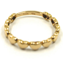 Load image into Gallery viewer, SOLID 18K YELLOW GOLD BAND RING, ROW OF ROUNDED HEARTS, HEART, MADE IN ITALY.
