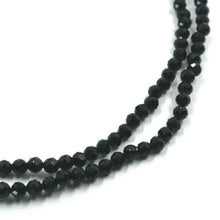 Load image into Gallery viewer, 18K YELLOW GOLD NECKLACE 39.5", 100cm, FACETED ROUND BLACK SPINEL DIAMETER 3mm.