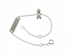 Cargar imagen en el visor de la galería, 18k white gold bracelet for kids with child boy cubic zirconia made in Italy.