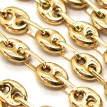 Load image into Gallery viewer, 18k yellow gold big mariner chain 4 mm, 20 inches, italy made, rounded necklace.