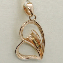 Load image into Gallery viewer, 18k rose &amp; white gold double heart pendant, charms, finely curved, made in Italy.
