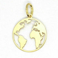 Load image into Gallery viewer, SOLID 18K YELLOW GOLD 16mm 0.63" GLOBE EARTH WORLD MAP PENDANT MADE IN ITALY.