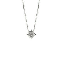 Charger l'image dans la galerie, 18k white gold Orsini necklace with diamond 0.04 & venetian chain made in Italy.