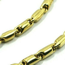 Cargar imagen en el visor de la galería, 18k yellow gold bracelet 3.5mm alternate rounded tube link, 21cm 8.3" Italy made.