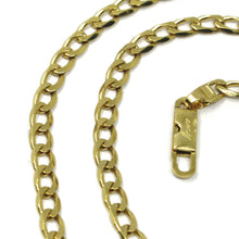 Load image into Gallery viewer, SOLID 18K GOLD GOURMETTE CUBAN CURB LINKS CHAIN 4mm, 20", STRONG BRIGHT NECKLACE.