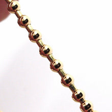 Charger l'image dans la galerie, 18k rose gold bracelet, semirigid, elastic, 3 mm smooth balls spheres.