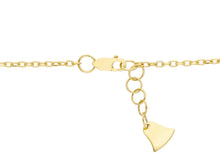 Load image into Gallery viewer, 18K YELLOW GOLD OVAL ROLO CHAIN NECKLACE, 16.5", FLAT 5mm HEARTS, MADE IN ITALY.