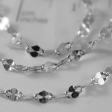 Load image into Gallery viewer, SOLID 18K WHITE GOLD FLAT BRIGHT KITE CHAIN 16 INCHES, 2.2 MM MADE IN ITALY.