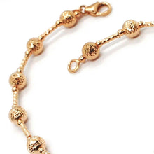 Charger l'image dans la galerie, 18k rose gold chain finely worked 5 mm ball spheres and tube link, 15.8 inches.