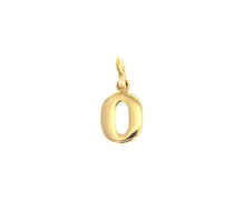 Load image into Gallery viewer, 18k yellow gold number 0 zero small pendant charm, 0.4", 10mm.