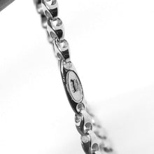 Load image into Gallery viewer, SOLID 18K WHITE GOLD BRACELET, 21 CM, 8.3 INCHES, 3 MM DROP TUBE LINK, POLISHED.