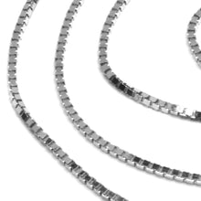 Load image into Gallery viewer, SOLID 18K WHITE GOLD CHAIN 1.1 MM VENETIAN SQUARE BOX 19.7", 50 cm, ITALY MADE.