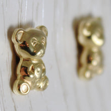Cargar imagen en el visor de la galería, 18k yellow gold earrings mini bear, bears polished for kids child made in Italy.