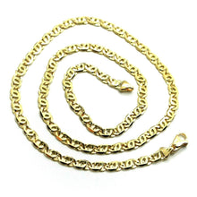 Load image into Gallery viewer, SOLID 18K YELLOW GOLD CHAIN BIG TIGER EYE INFINITY FLAT LINKS 4.5 mm, 20", 50cm.