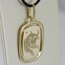 Load image into Gallery viewer, solid 18k yellow gold taurus zodiac sign medal pendant, zodiacal, made in Italy.