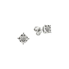 Load image into Gallery viewer, SOLID 18K WHITE GOLD ORSINI EARRINGS WITH DIAMONDS CT 0.04 MADE IN ITALY.