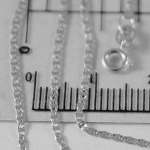 Load image into Gallery viewer, 18k white gold chain mini oval flat link 1 mm width 15.75 inches made in Italy.