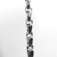 Load image into Gallery viewer, 18k white gold chain necklace alternate drop ondulate two sides tube links, 20".