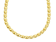 Cargar imagen en el visor de la galería, 18K YELLOW GOLD CHAIN 4mm OVAL ROUNDED HOURGLASS LINK 60cm 24", MADE IN ITALY.