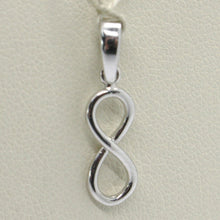 Load image into Gallery viewer, 18k white gold pendant charm infinity infinite, made in italy 0.8 inches, 20 mm.